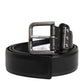 Dolce & Gabbana Black Leather Metal Buckle Classic Belt