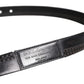 Dolce & Gabbana Black Leather Silver Tone Metal Buckle Belt