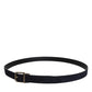 Dolce & Gabbana Black Goat Leather Metal Buckle Classic Belt