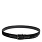 Dolce & Gabbana Black Leather Metal Buckle Classic Belt