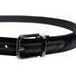 Dolce & Gabbana Black Leather Metal Buckle Classic Belt