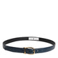 Dolce & Gabbana Blue Leather Metal Buckle Classic Belt