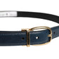 Dolce & Gabbana Blue Leather Metal Buckle Classic Belt