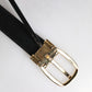 Dolce & Gabbana Blue Leather Metal Buckle Classic Belt