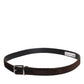 Dolce & Gabbana Brown Velvet Metal Buckle Classic Belt