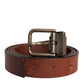 Dolce & Gabbana Brown Leather Metal Buckle Classic Belt