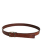 Dolce & Gabbana Brown Leather Metal Buckle Classic Belt