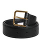 Dolce & Gabbana Black Leather Metal Buckle Classic Belt