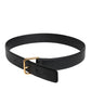 Dolce & Gabbana Black Leather Metal Buckle Classic Belt