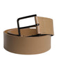 Dolce & Gabbana Brown Leather Classic Metal Logo Buckle Belt