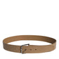 Dolce & Gabbana Brown Leather Classic Metal Logo Buckle Belt