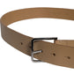 Dolce & Gabbana Brown Leather Classic Metal Logo Buckle Belt