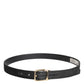Dolce & Gabbana Black Classic Gold Metal Logo Buckle Belt