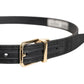 Dolce & Gabbana Black Classic Gold Metal Logo Buckle Belt