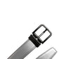 Dolce & Gabbana Silver Leather Classic Metal Logo Buckle Belt
