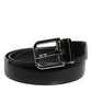 Dolce & Gabbana Black Solid Leather Classic Waist Buckle Belt