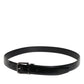 Dolce & Gabbana Black Solid Leather Classic Waist Buckle Belt