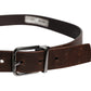 Dolce & Gabbana Brown Leather Classic Metal Logo Buckle Belt