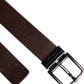 Dolce & Gabbana Brown Leather Classic Metal Logo Buckle Belt