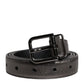 Dolce & Gabbana Black Leather Classic Metal Logo Buckle Belt