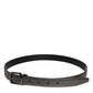 Dolce & Gabbana Black Leather Classic Metal Logo Buckle Belt