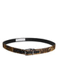 Dolce & Gabbana Multicolor Jacquard Leather Logo Buckle Belt