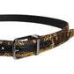 Dolce & Gabbana Multicolor Jacquard Leather Logo Buckle Belt