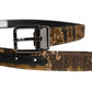 Dolce & Gabbana Multicolor Jacquard Leather Logo Buckle Belt