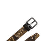 Dolce & Gabbana Multicolor Jacquard Leather Logo Buckle Belt