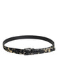 Dolce & Gabbana Multicolor Jacquard Leather Logo Buckle Belt