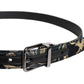 Dolce & Gabbana Multicolor Jacquard Leather Logo Buckle Belt