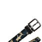 Dolce & Gabbana Multicolor Jacquard Leather Logo Buckle Belt