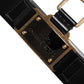 Dolce & Gabbana Black Leather DG Logo Plaque Buckle Belt