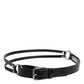 Dolce & Gabbana Black Exotic Leather Metal Logo Buckle Belt