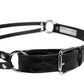 Dolce & Gabbana Black Exotic Leather Metal Logo Buckle Belt