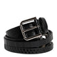 Dolce & Gabbana Black Exotic Leather Metal Logo Buckle Belt