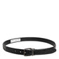 Dolce & Gabbana Black Exotic Leather Metal Logo Buckle Belt