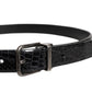 Dolce & Gabbana Black Exotic Leather Metal Logo Buckle Belt