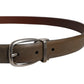Dolce & Gabbana Brown Leather Classic Metal Logo Buckle Belt