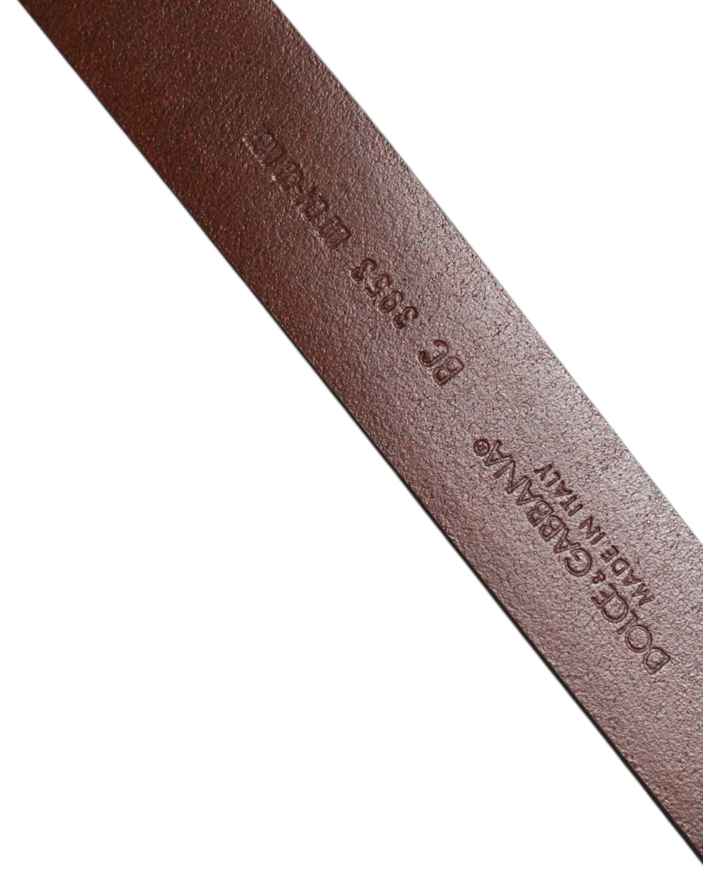 Dolce & Gabbana Brown Leather Classic Metal Logo Buckle Belt