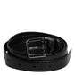 Dolce & Gabbana Black Leather Classic Metal Logo Buckle Belt