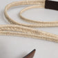 Dolce & Gabbana Brown Jute Leather Woven Metal Buckle Belt