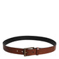 Dolce & Gabbana Brown Calf Leather Classic Metal Buckle Belt