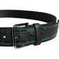 Dolce & Gabbana Green Black Classic Metal Logo Buckle Belt
