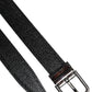 Dolce & Gabbana Black Calf Leather Classic Metal Buckle Belt
