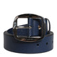 Dolce & Gabbana Blue Calf Leather Classic Metal Buckle Belt