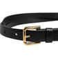 Dolce & Gabbana Black Leopard Classic Gold Metal Buckle Belt