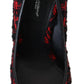 Dolce & Gabbana Red Black Tweed DG Amore Heels Pumps Shoes