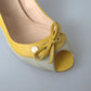 Tod's Yellow Off White Peep Toe Heels Pumps Shoes