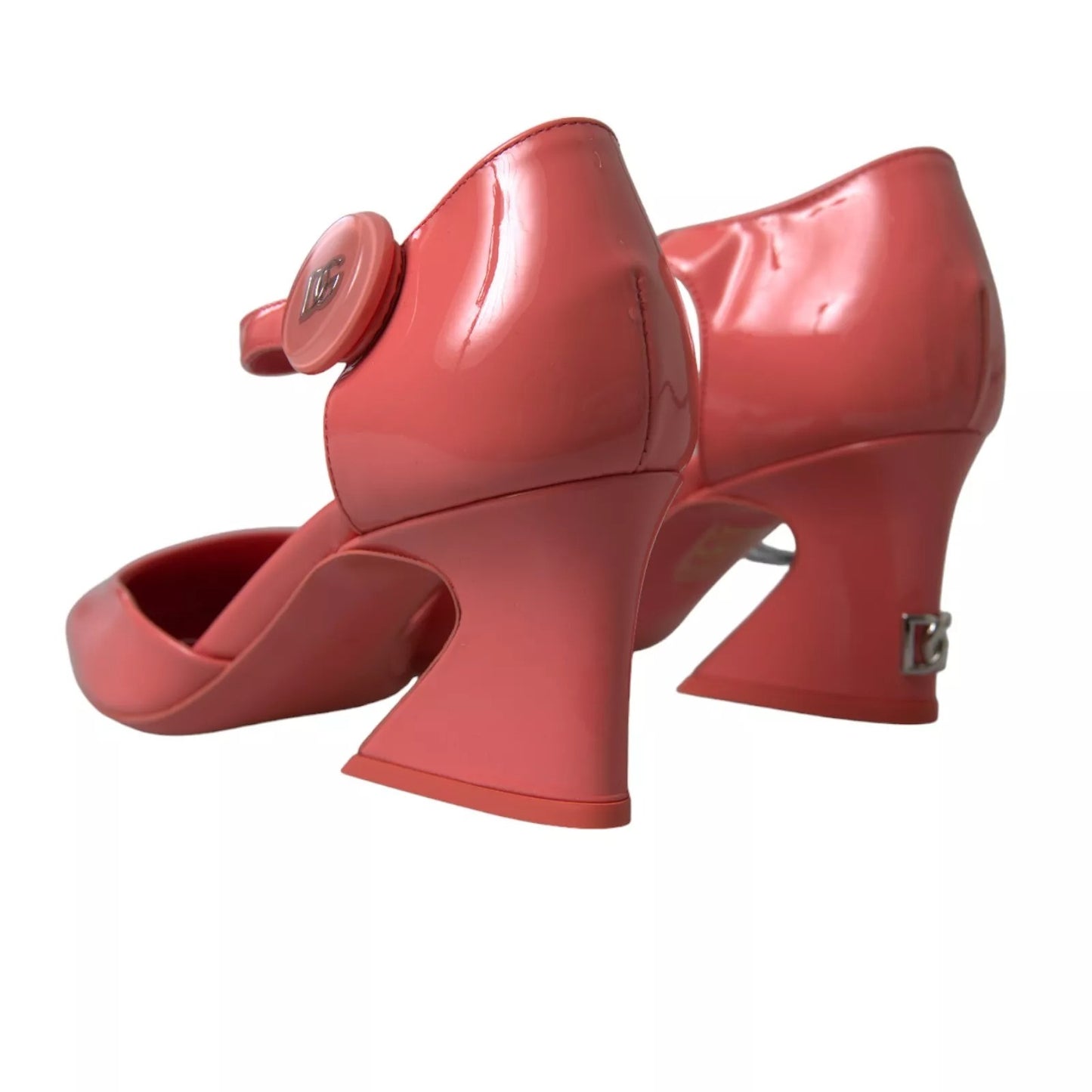 Dolce & Gabbana Peach Leather Ankle Strap Heels Sandals Shoes